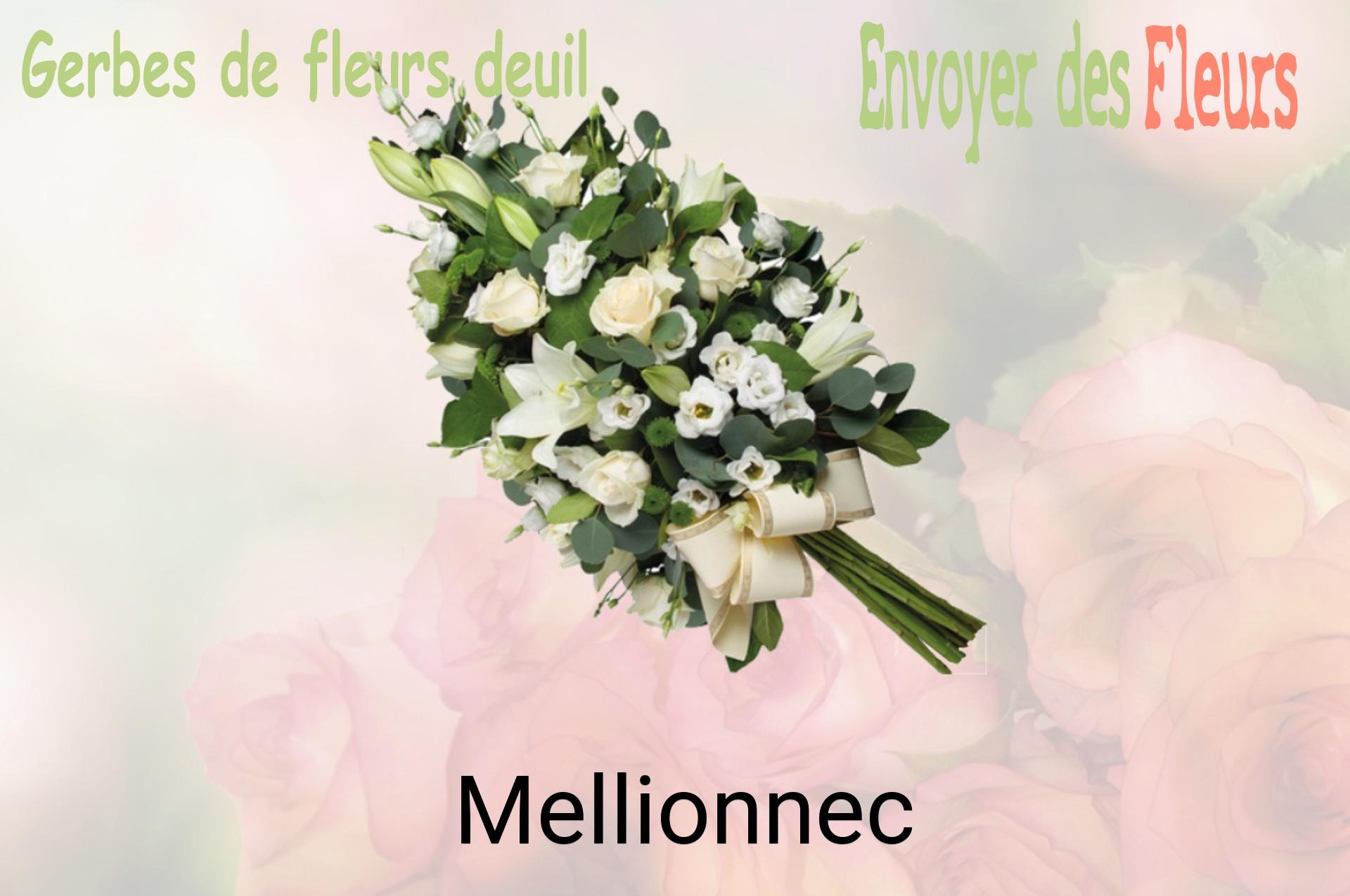 Gerbe de fleurs de deuil livrée à Mellionnec